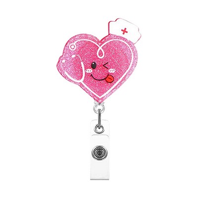 Heart Shaped Pull Reel/Badge Reel