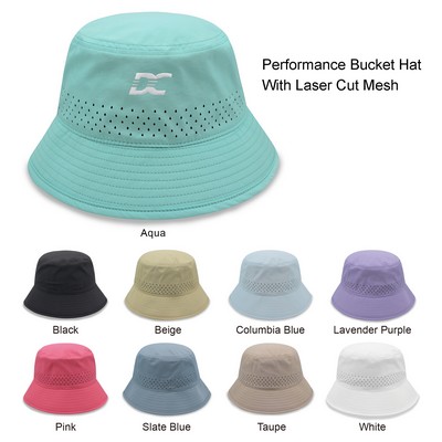 Performance Bucket Hat w/Laser Cut Mesh