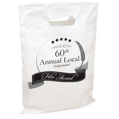 One Color 2-sided White Plastic Bag 9" x 13"