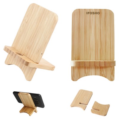 Bamboo Phone Stand w/ Wireless Charger