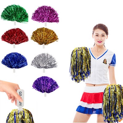 Metallic Cheerleading Squad Spirited Pom Poms