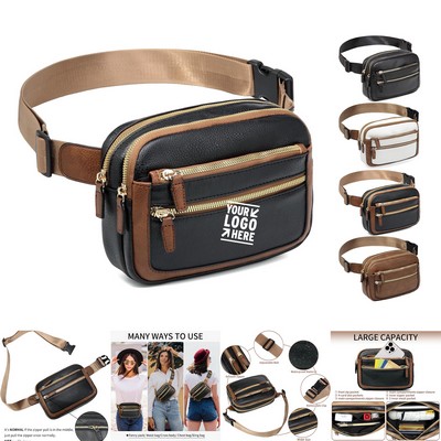 Leather Fanny Pack for Women Men