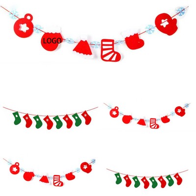 Christmas Colorful Funny Festival Felt Pennant Banner