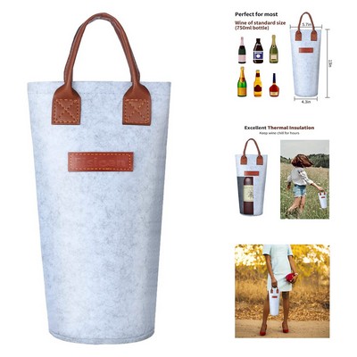 Insulated Wine Bottle Carrier Tote Bag