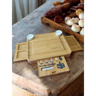 Eco Bamboo Cheese Board Set with Utensils