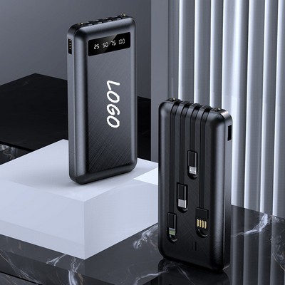 Portable Charger With Built In Cables 10000Mah