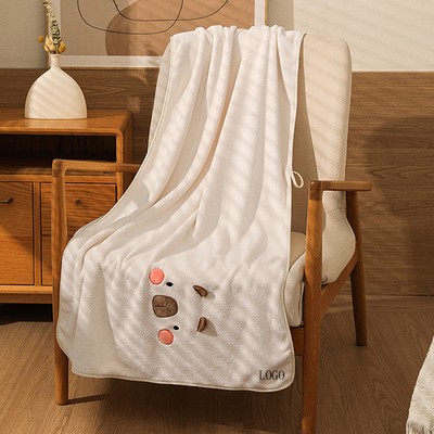 Capybara Coral Fleece Bath Towel