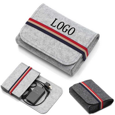 Mini Felt Pouch Power Bank Storage Bag