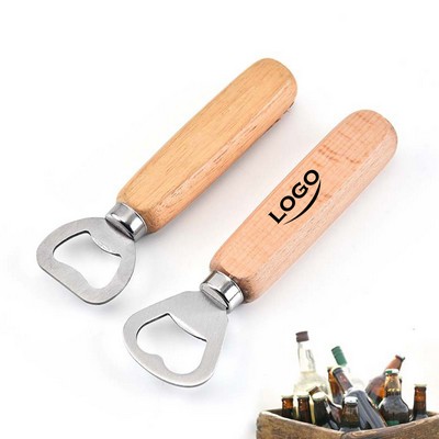 Wooden Handle Stainless Steel Bottle Opener