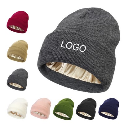 Satin Lined Winter Beanie Hats