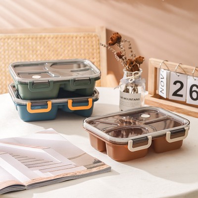 Simple Four Compartments Micorwaveable Lunch Box