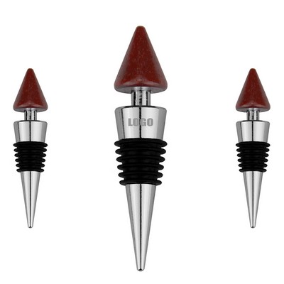 Burgundy Wooden Cone Wine Cork Bottle Stopper