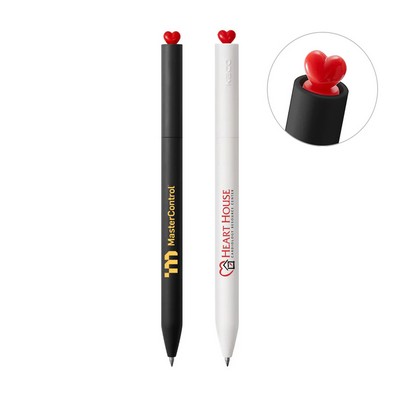 Kaco Red Heart Gel Pen with Antibacterial Grip