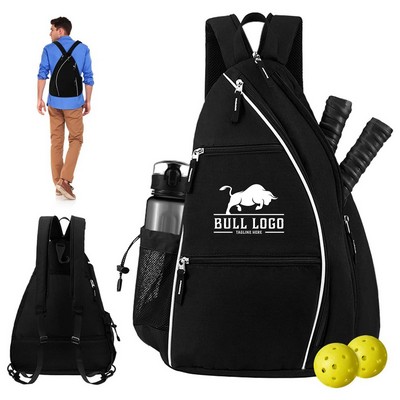 Pickleball Tennis Paddle Sling Bag Sport Backpack