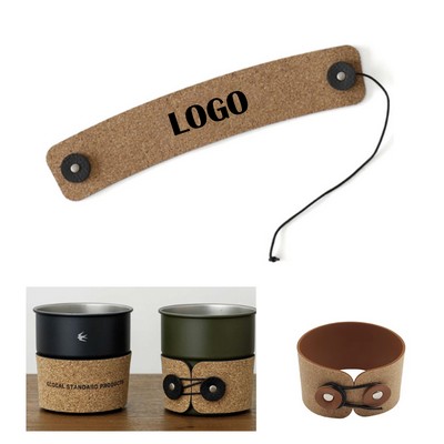 PU Leather Cork Cup Sleeves