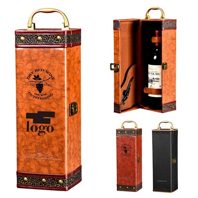 Flip Top PU Leather Wine Box