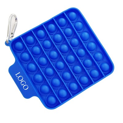 Silicone Square Bubble Fidget W/ Carabiner