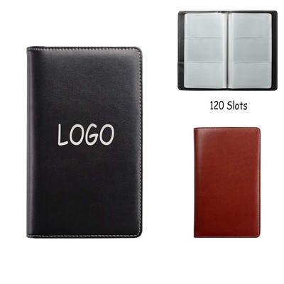 PU Leather Business Card Holder Book Credit Cards Booklet w/120 Slots