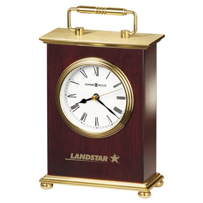 Howard Miller Rosewood Bracket Clock w/ Brushed Brass Finish Accent