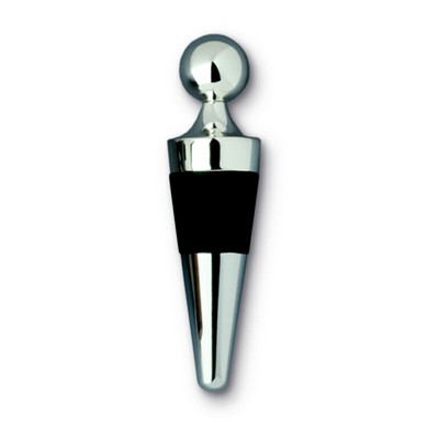 Conical Bottle Stopper w/Silver Plated Knob Top