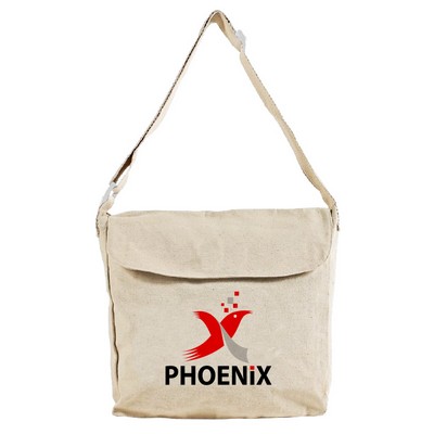 Front Flap Natural Cotton Messenger Bag