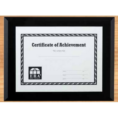 Beveled Black Glass w/Certificate Holder