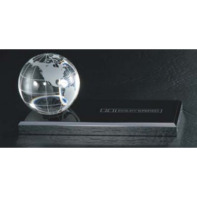 2 3/8" Crystal Ball w/ Black Glass Base