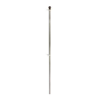 Brushed Aluminum 1 Piece Outdoor Flagpole With Anti-Wrap Sleeve