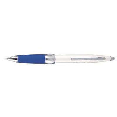 Silver Ballpoint Pen w/Blue Grip