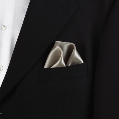 Champagne Beige Silk Pocket Square