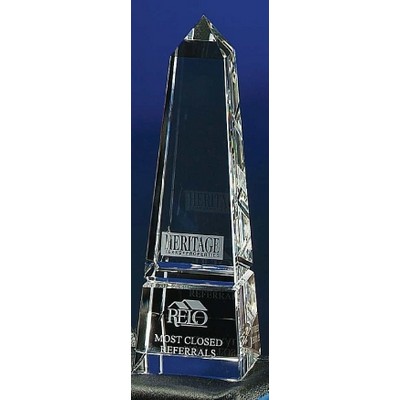 Grooved Obelisk Optic Crystal Award (2½"x8")