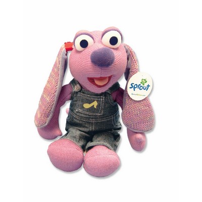 Custom Plush Pink Rabbit w/ Overalls