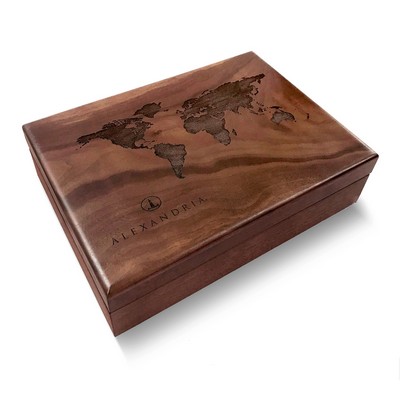 Solid Walnut Gift Box w/Personalization (7"x 9 1/2" x 2 1/2")