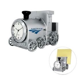 Train Clock w/Memo Pad & Card Holder