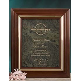 Custom Genuine Gray Granite Executive Plaque (8"x10")