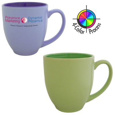 14 1/2 Oz. Bistro Satin Pastel Two-Tone Mint/Lime Green Mug - 4 Color Process