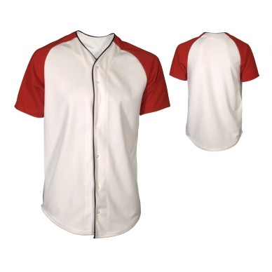 Youth Double Knit Poly Pro-Style Full Button Baseball Jersey Shirt w/ Raglan Sleeve