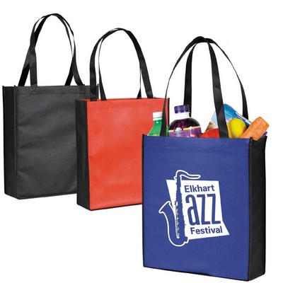 Two Tone Non-Woven Tote w/Gusset