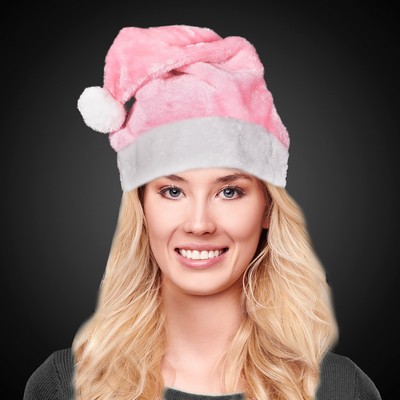 Mrs. Claus Pink Plush Santa Hat