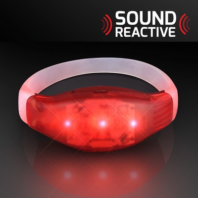 Sound Activated Light Up Red LED Flashing Bracelet