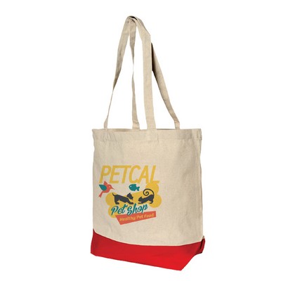 Colored Bottom Gusset Cotton Tote