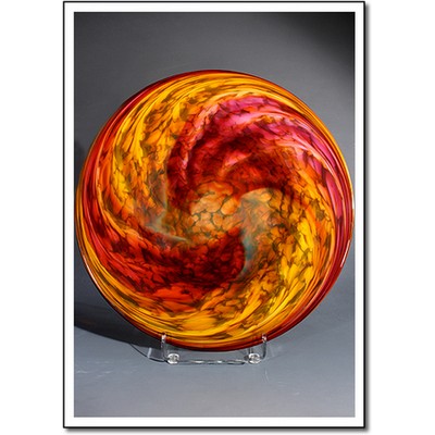 Ruby Star Art Glass Rondelle w/o Stand (12"x12")