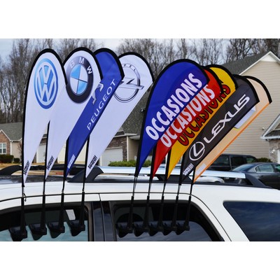 Car Wing Window Paddle Flag - Hardware + Single Reverse Print