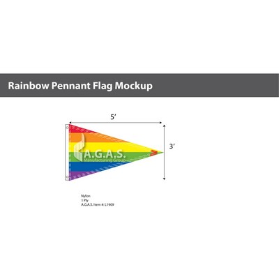 Rainbow Pannant Deluxe Flag 3'X5'