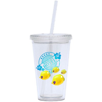 16 Oz. Crystal Double-Wall Acrylic Tumbler Vibraprint