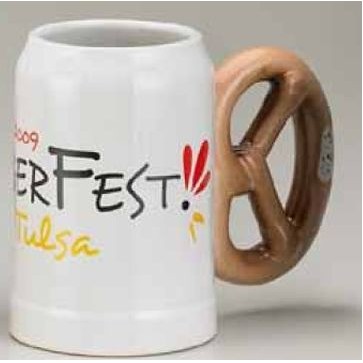 Traditional Bavarian Mug w/Pretzel Handle