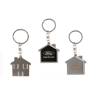 House Shape Chrome Metal Split Ring Key Holder