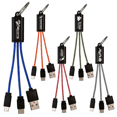 Ridge 3-in-1 Charging Cable Keychain