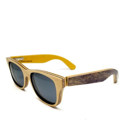 Recycled Sycamore Skateboard Sunglasses - Handmade in USA