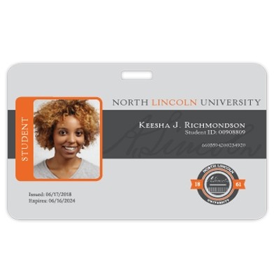 Full Color Horizontal ID Badges (Single Sided w/Slot)